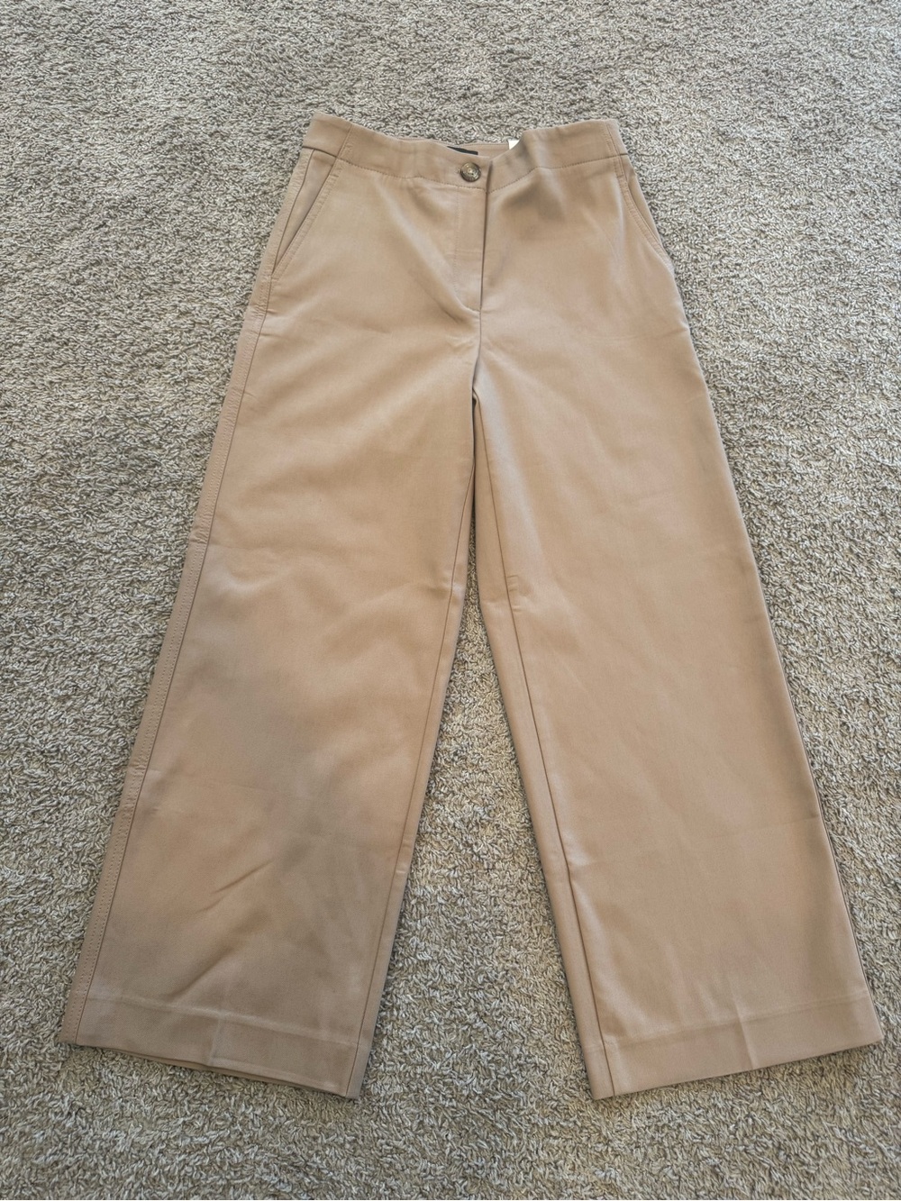 NWT Ann Taylor High Rise Wide Leg Crop Pants, Khaki/Tan, Sz 8 Tall